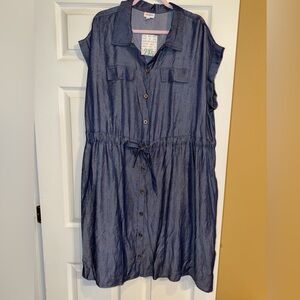 LuLaRoe Stacy Navy Shirt Dress. NWT